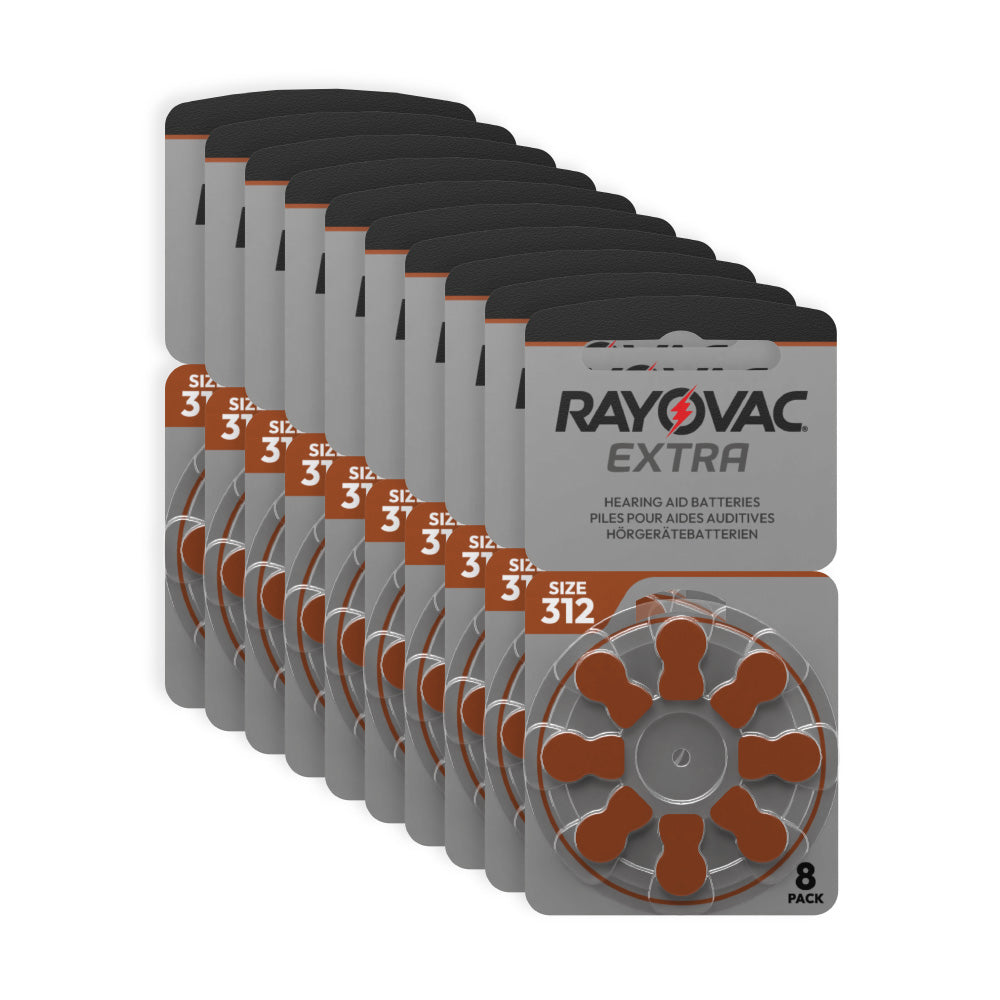 80 Pile Marroni 312 per Apparecchi Acustici Rayovac Extra PR41