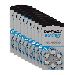 60 Blister Pile Rayovac Implant Pro Cochlear 675 per Impianti Cocleari