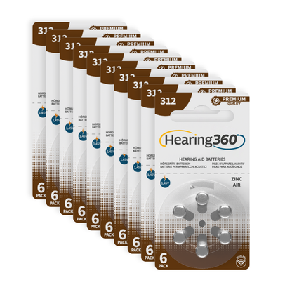 60 Pile Marroni 312 Premium Quality per Apparecchi Acustici PR41
