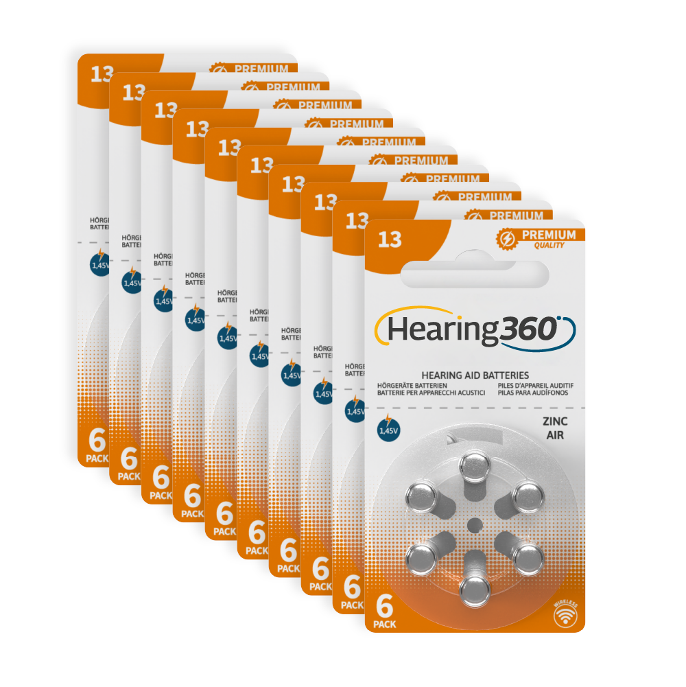 60 Pile Arancioni 13 Premium Quality per Apparecchi Acustici PR48