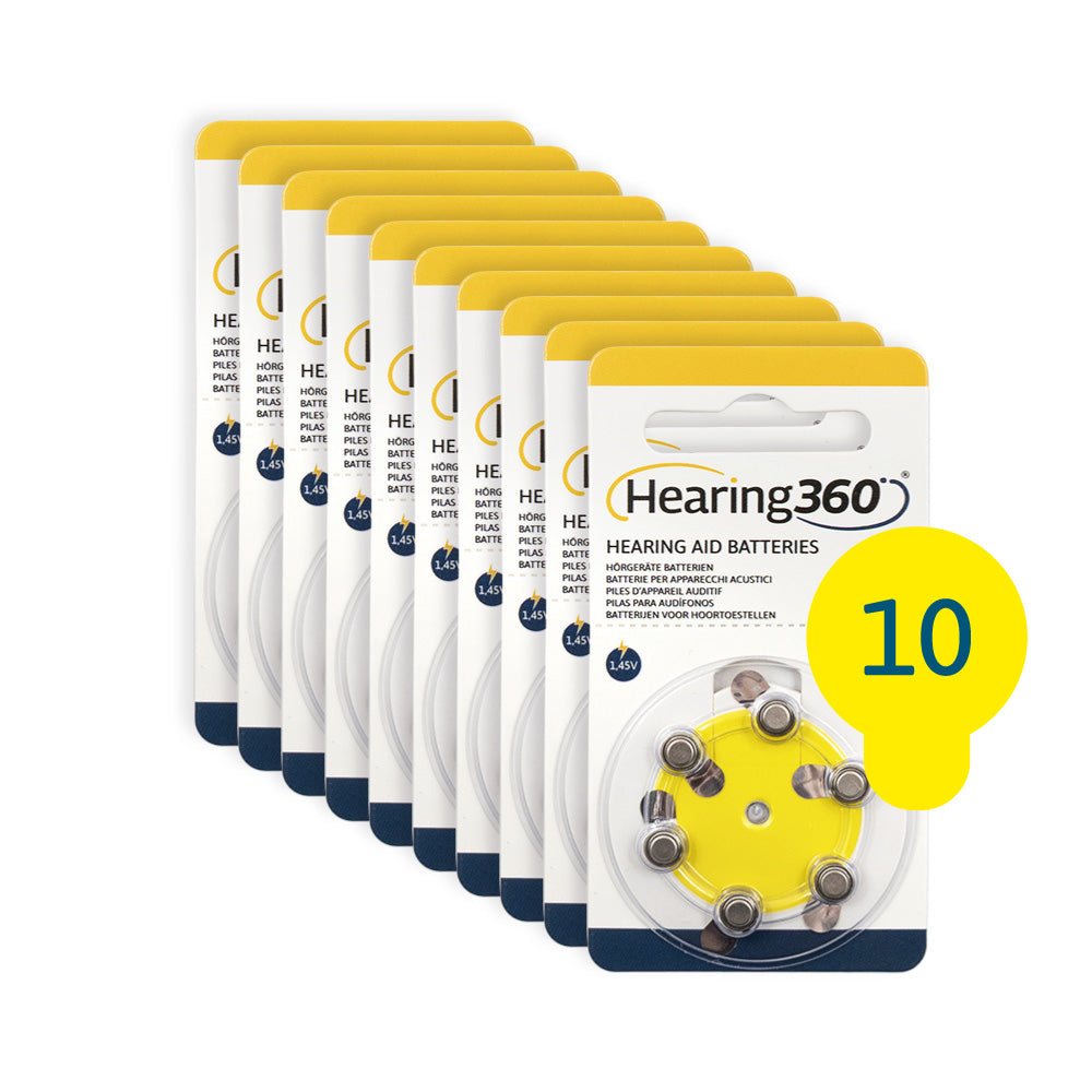 60 Batterie 10 Premium Quality per Apparecchi Acustici PR70 Gialle