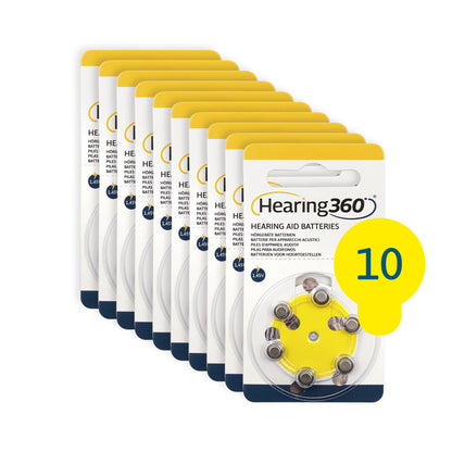 60 Batterie 10 Premium Quality per Apparecchi Acustici PR70 Gialle