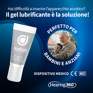 Gel Lubrificante 5 ml Idratante Lenitivo Antibatterico per Orecchie e Apparecchi Acustici