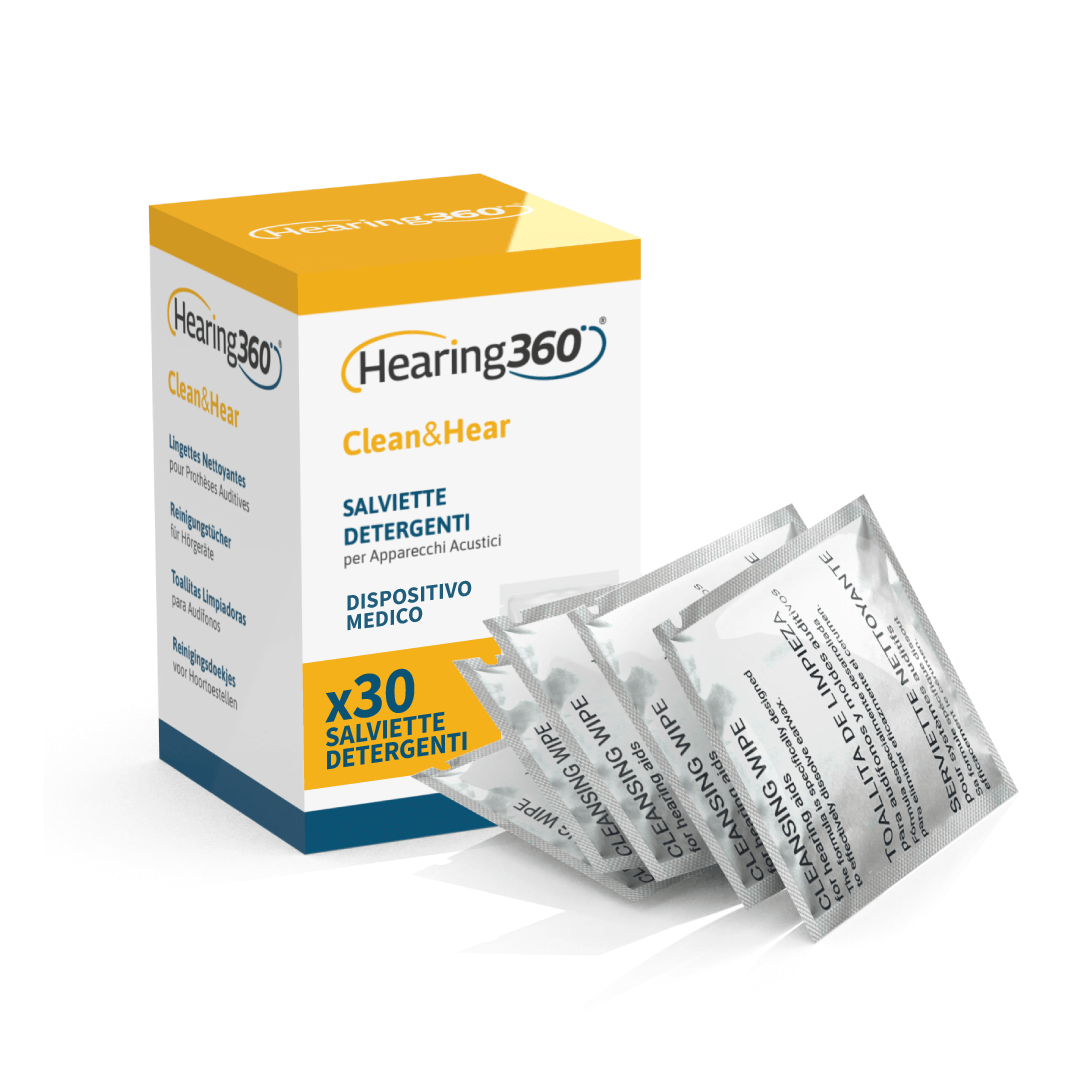 Scatola da 30 Salviette Detergenti Igienizzanti Salviettine per Apparecchi Acustici