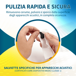 Scatola da 30 Salviette Detergenti Igienizzanti Salviettine per Apparecchi Acustici