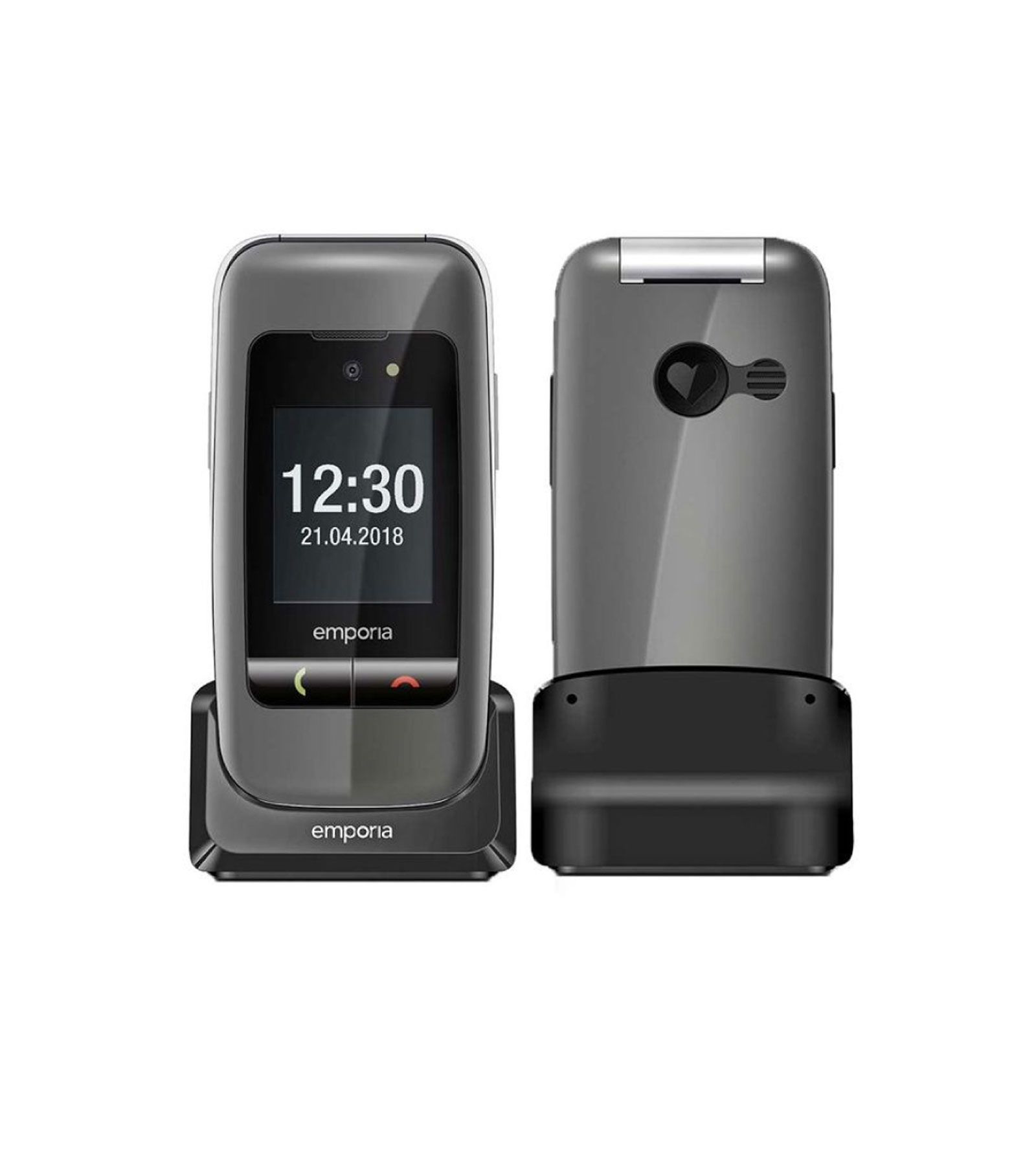 emporia ONE - Telefono a conchiglia 2G per anziani a risposta rapida con  tasto di emergenza, display a colori e fotocamera - Hearing 360